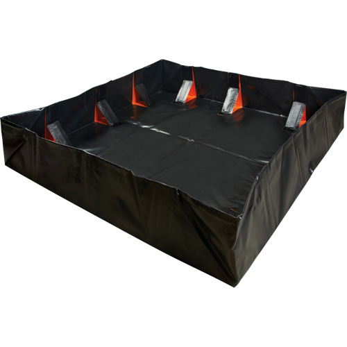 IBX Wall Pop-Up Berm, 4488 US gal. Capacity, 12' W x 50' L x 12" H, Snap-Up Bracket Canadian Safety Group Inc.