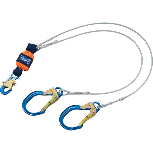 Longe absorbante d'&eacute;nergie, 6', Point d'ancrage &agrave; Crochet d'armature, Crochet mousqueton aux jambes, M&eacute;tal Canadian Safety Group Inc.