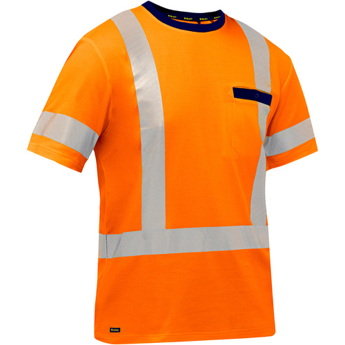 Bisley&reg; X-Back Short Sleeve Shirt, Poly-Cotton, Small, High Visibility Orange Canadian Safety Group Inc.