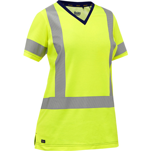 Bisley&reg; Women's X-Back Short Sleeve Shirt, Poly-Cotton, Small, High Visibility Lime-Yellow Canadian Safety Group Inc.