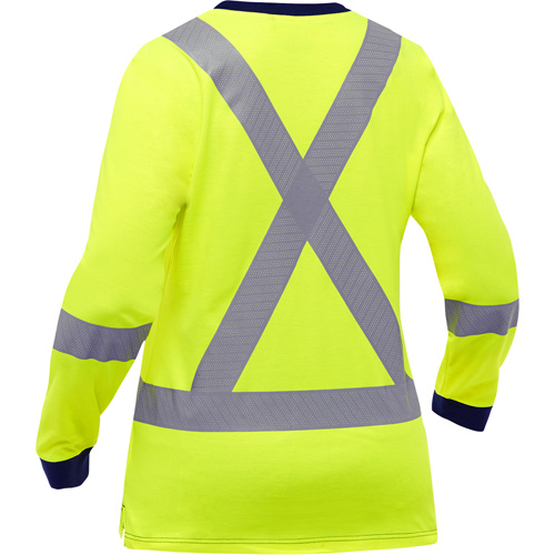Bisley&reg; Women's X-Back Long Sleeve Shirt, Poly-Cotton, Small, High Visibility Lime-Yellow Canadian Safety Group Inc.