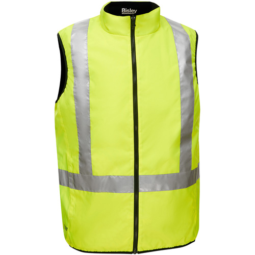 Veste bouffante r&eacute;versible avec X au dos Bisley, Jaune lime haute visibilit&eacute;, Petit, Polyester Canadian Safety Group Inc.