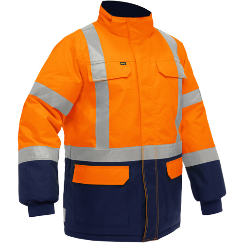 Bisley&reg; X-Back Extreme Cold Jacket with Navy Bottom, Polyester, High Visibility Orange, 2X-Large Canadian Safety Group Inc.
