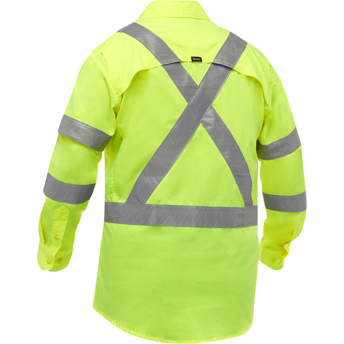 Chemise de travail &agrave; manches longues et X au dos Bisley avec X-Airflow, Poly-coton, Petit, Jaune lime haute visibilit&eacute; Canadian Safety Group Inc.