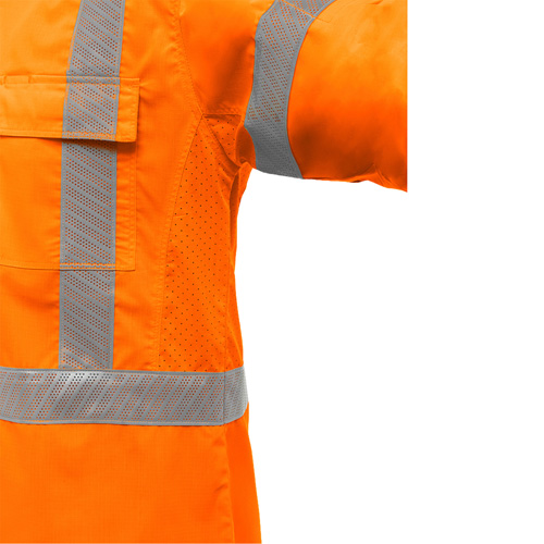 Chemise de travail &agrave; manches longues et X au dos Bisley avec X-Airflow, Poly-coton, Petit, Orange haute visibilit&eacute; Canadian Safety Group Inc.