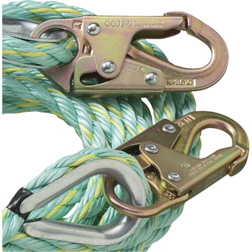 VL-1122-100 Vertical Lifeline Rope with Anchor End Snap Hook, Copolymer Canadian Safety Group Inc.