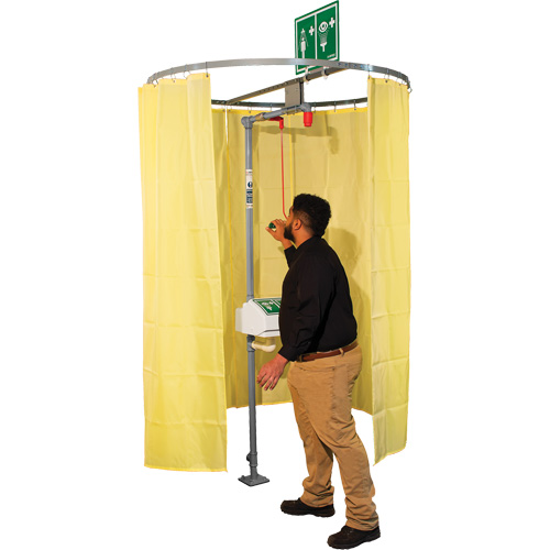 Rideau de s&eacute;curit&eacute; pour douche mont&eacute; sur tube Canadian Safety Group Inc.