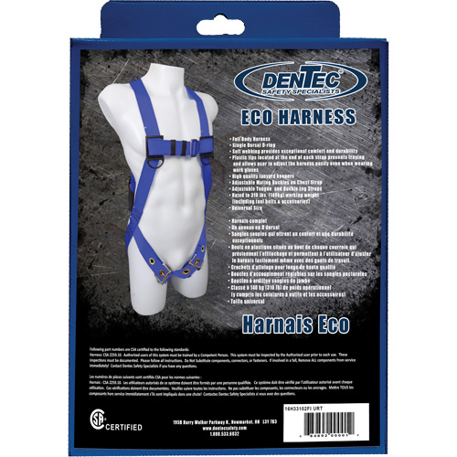 ECO Safety Harness in Retail Box, CSA Certified, Class A, 352 lbs. Cap. Canadian Safety Group Inc.