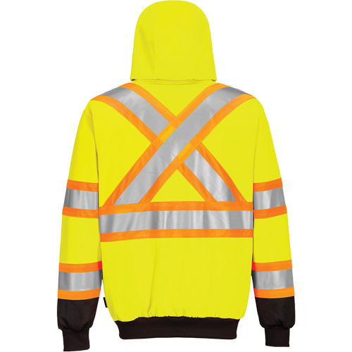 Contrast-Striped Safety Hoodie, Small, Black/High Visibility Lime-Yellow Canadian Safety Group Inc.