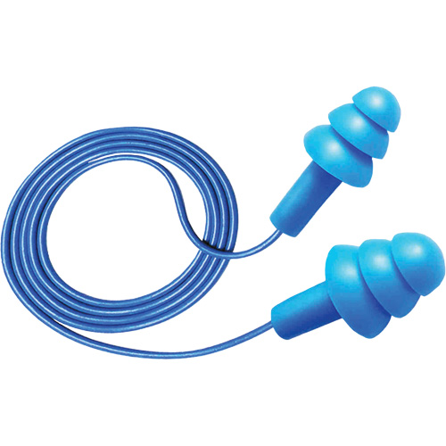 Hush 50-25 Reusable Metal Detectable Earplugs, Corded, One-Size, Bulk - Box, 25 NRR dB Canadian Safety Group Inc.