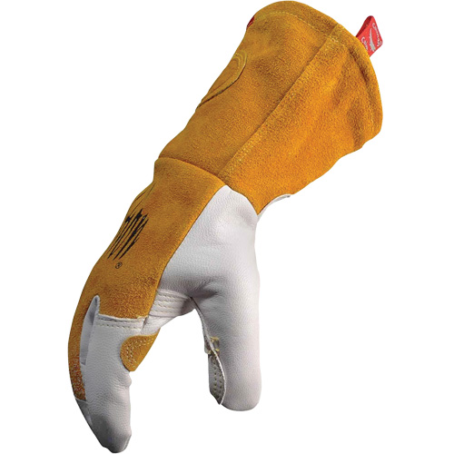 Gants de soudeur TIG/MIG de premi&egrave;re qualit&eacute; avec dos en cuir de vache refendue isol&eacute;es et ignifug&eacute;s Caiman, Cuir fleur de ch&egrave;vre, Taille T-Grand Canadian Safety Group Inc.