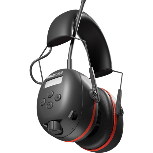 Black & Red Air Defender AM/FM Earmuffs, Headband Style, 24 dB Canadian Safety Group Inc.