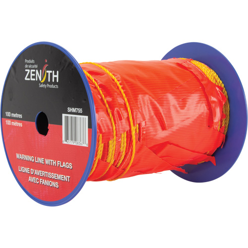 Warning Line with Flags, 328' L, Orange/Yellow Canadian Safety Group Inc.