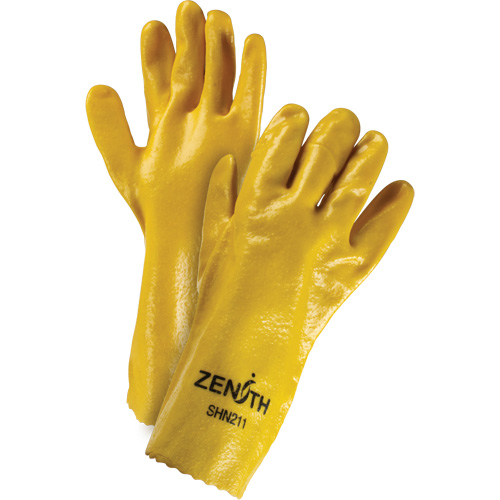 Gants &agrave; fini rugueux et r&eacute;sistants aux produits chimiques, Taille 9, 14" lo, PVC, Doublure en Interlock, 47-mil Canadian Safety Group Inc.