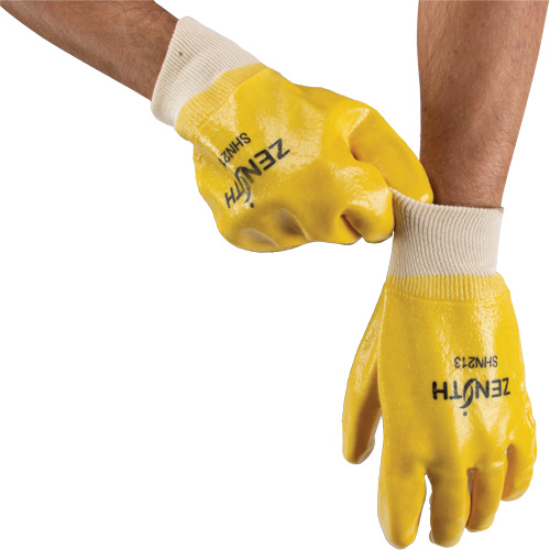 Gants &agrave; fini rugueux et r&eacute;sistants aux produits chimiques, Taille 9, 10" lo, PVC, Doublure en Interlock, 47-mil Canadian Safety Group Inc.