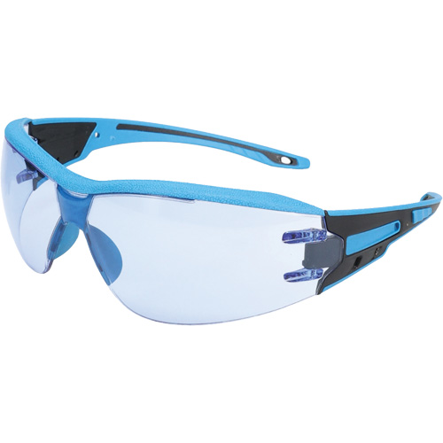 Lunettes de s&eacute;curit&eacute; sans monture Captain d&eacute;tectables par d&eacute;tecteur de m&eacute;taux, Lentille Bleu p&acirc;le, Antibu&eacute;e/Anti-&eacute;gratignures, ANSI Z87+/R&eacute;pond ou surpasse la norme CSA Z94.3 Canadian Safety Group Inc.