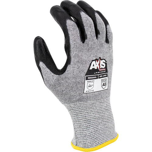 RWG566 AXIS Cut Protection Touchscreen Work Glove, Size X-Small, 18 Gauge, Polyurethane Coated, Stainless Steel/HPPE Shell, ASTM ANSI Level A5/EN 388 Level E Canadian Safety Group Inc.