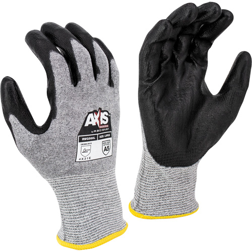 RWG566 AXIS Cut Protection Touchscreen Work Glove, Size X-Small, 18 Gauge, Polyurethane Coated, Stainless Steel/HPPE Shell, ASTM ANSI Level A5/EN 388 Level E Canadian Safety Group Inc.