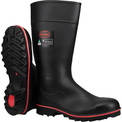 Bottes de s&eacute;curit&eacute; Boss Footwear avec r&eacute;sistance int&eacute;grale aux d&eacute;charges &eacute;lectriques, M&eacute;lange de polym&egrave;res/PVC, Embout Acier, Pointure 4 Canadian Safety Group Inc.
