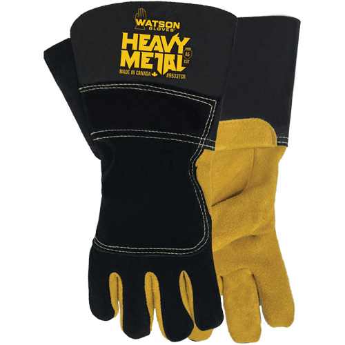 Gants de soudage d'hiver Black Velvet Heavy Metal, Taille Petit, Enveloppe en Cuir d'&eacute;lan refendu, ASTM ANSI niveau A5 Canadian Safety Group Inc.