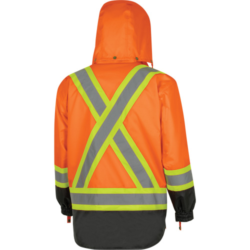 5056 Pioneer&reg; Yukon 7-in-1 Waterproof Winter Safety Parka, Polyester, Black/High Visibility Orange, X-Small Canadian Safety Group Inc.