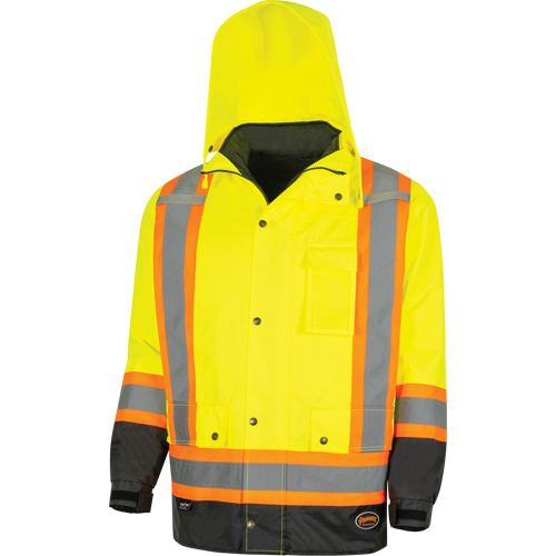 Parka de s&eacute;curit&eacute; d'hiver imperm&eacute;able 7-en-1 5057 Pioneer Yukon, Polyester, Noir/Jaune lime haute visibilit&eacute;, T-petit Canadian Safety Group Inc.
