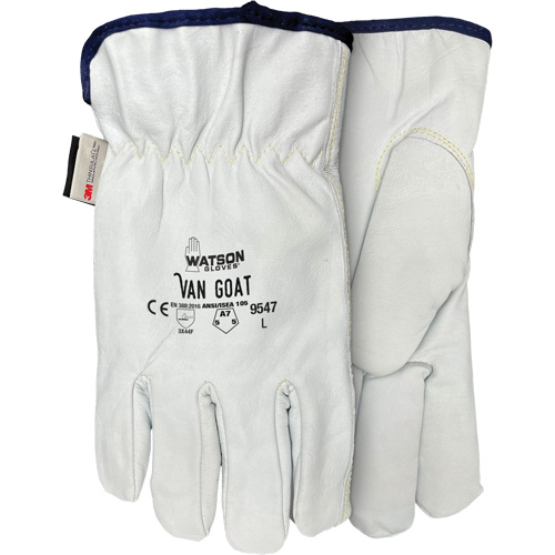 Gants de protection contre la coupe Van Goat 9547, T-petit, Paume en Cuir fleur de ch&egrave;vre, Para-aramide/Polyester/Acier/Thinsulate Canadian Safety Group Inc.