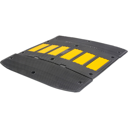 Speed Hump with End Caps, Rubber, 2' L x 36" W x 1-1/4" H Canadian Safety Group Inc.