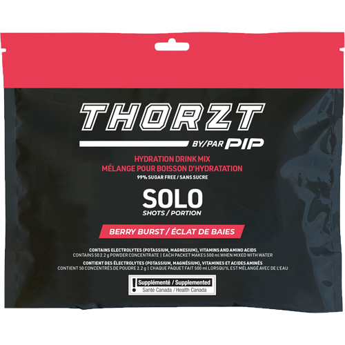 M&eacute;lange de boisson hydratante sans sucre en portion unique THORZT, Emballage-portion, M&eacute;lange de baies Canadian Safety Group Inc.