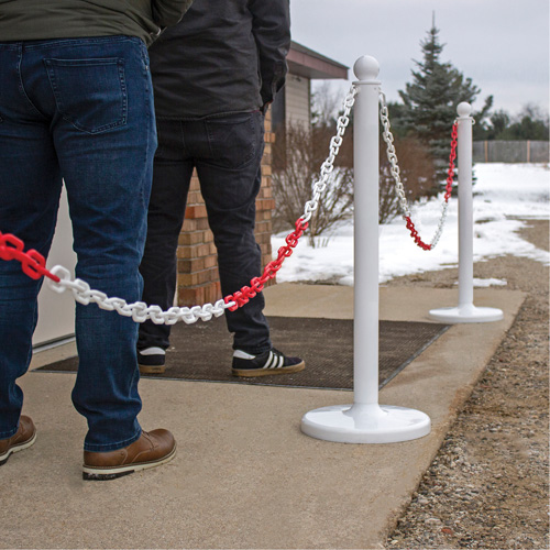 Chaîne de barri&egrave;re en plastique &agrave; deux couleurs, Vert/Blanc, Maillon de 2", 500' de long Canadian Safety Group Inc.