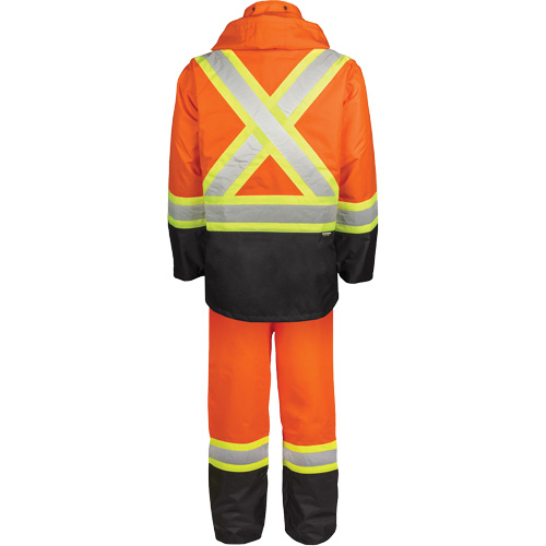 Ensemble de pluie haute visibilit&eacute; en tissu 150 deniers, Polyester, T-Grand, Orange haute visibilit&eacute; Canadian Safety Group Inc.
