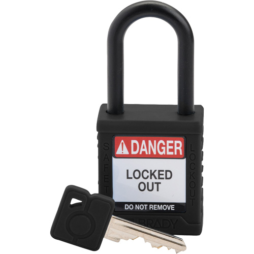 Velocity Safety Lockout Padlock, Black, Keyed Different, Nylon, 1-1/2" Width Canadian Safety Group Inc.