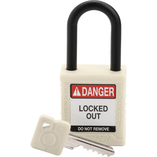 Velocity Safety Lockout Padlock, White, Keyed Different, Nylon, 1-1/2" Width Canadian Safety Group Inc.