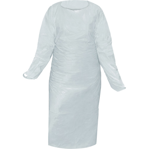 Blouse CoverMe avec passe-pouces, Taille unique, Blanc, Poly&eacute;thyl&egrave;ne Canadian Safety Group Inc.