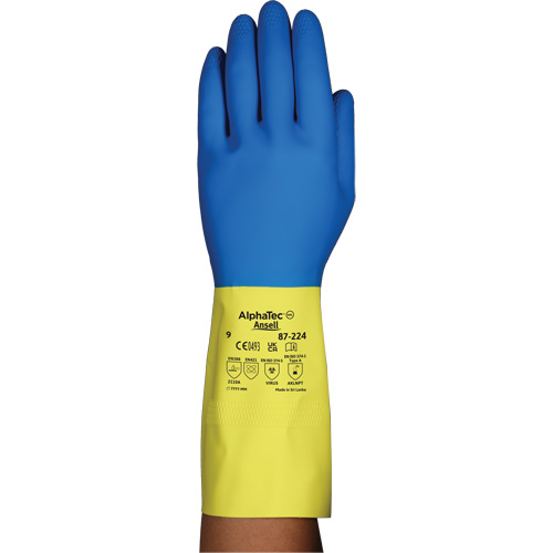 Gants r&eacute;sistants aux produits chimiques AlphaTec 87-224, Taille 7, 12,8" lo, N&eacute;opr&egrave;ne/Latex de caoutchouc, Doublure en Coton/Ouat&eacute;e, 26,8 mils Canadian Safety Group Inc.