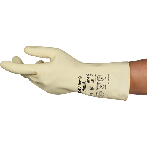Gants naturels et l&eacute;gers AlphaTec 87-137, Taille 8, 11,8" lo, Latex de caoutchouc, 16 mils Canadian Safety Group Inc.