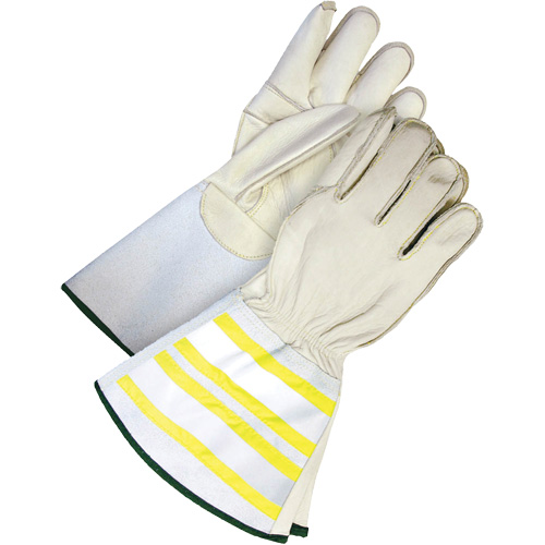 Gants utilitaires haute visibilit&eacute; avec manchette de 6,25", Moyen, Paume en Cuir fleur de vache Canadian Safety Group Inc.