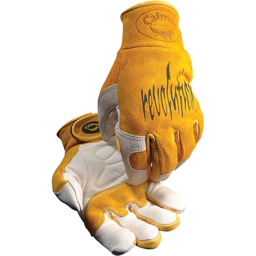 Gants de soudeur TIG/MIG de premi&egrave;re qualit&eacute; Caiman avec fermeture &agrave; boucles & crochets, Cuir de vache refendu, Taille T-Grand Canadian Safety Group Inc.