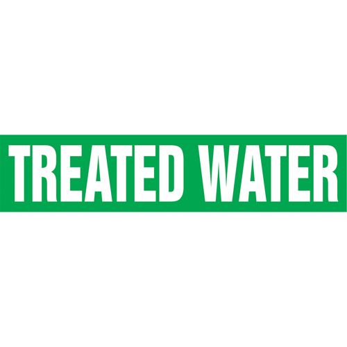 Marqueurs de tuyau "Tower Water Return", Autocollant, 4" h x 24" la, Blanc/vert Canadian Safety Group Inc.
