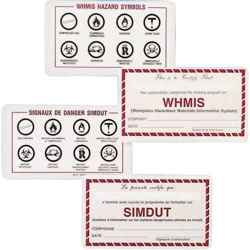 Cartes de portefeuille SIMDUT Canadian Safety Group Inc.