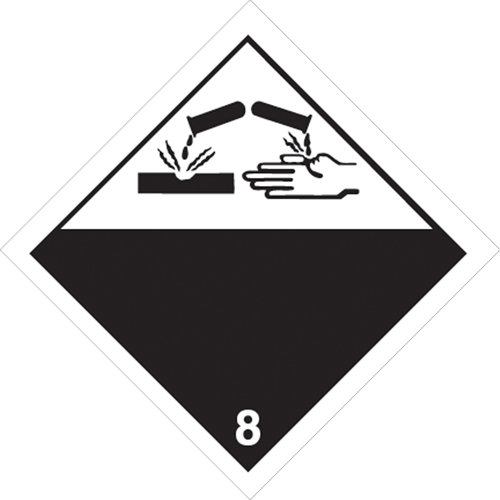 Plaque-&eacute;tiquette TMD mati&egrave;res corrisives, Aluminium Canadian Safety Group Inc.