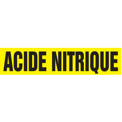 Marqueurs de tuyau "Acide Nitrique", Autocollant, 2-1/2" h x 12" la, Noir sur jaune Canadian Safety Group Inc.