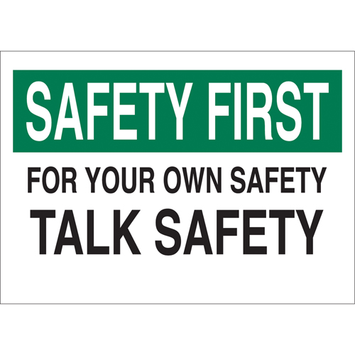 Enseigne  Talk Safety , 10" x 14", Aluminium, Anglais Canadian Safety Group Inc.