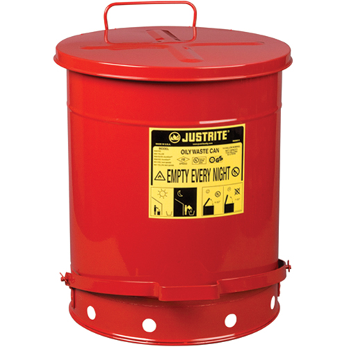 Contenants pour d&eacute;chets huileux, Homologu&eacute; FM/List&eacute; UL, 14 gal. US, Rouge Canadian Safety Group Inc.