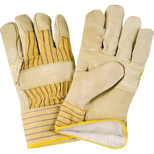 Gants d'ajusteur doubl&eacute;s pour l'hiver &agrave; paume renforc&eacute;e, Grand, Paume en Cuir fleur de vache, Doublure en Molleton de coton Canadian Safety Group Inc.