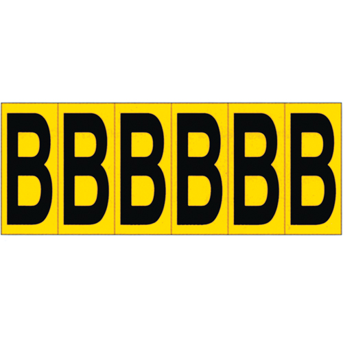 Individual Adhesive Letter Markers, B, 2-15/16" H, Black on Yellow Canadian Safety Group Inc.