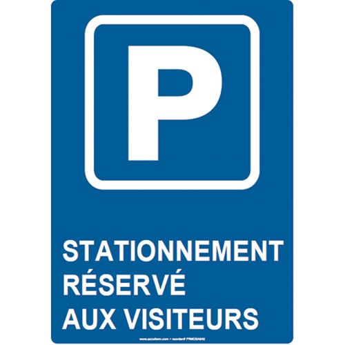 Panneau de stationnement r&eacute;serv&eacute;, 14" x 10", Aluminium, Français avec pictogramme Canadian Safety Group Inc.