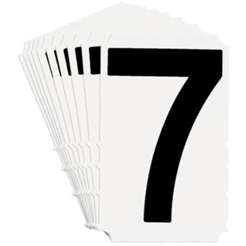Quick-Align&reg; Individual Gothic Number & Letter Labels, 7, 4" H, Black on White Canadian Safety Group Inc.