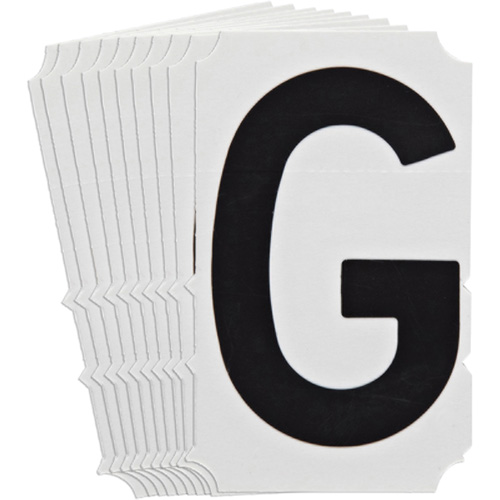 Quick-Align&reg; Individual Gothic Number and Letter Labels, G, 4" H, Black Canadian Safety Group Inc.