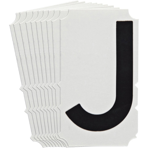 Quick-Align&reg;Individual Gothic Number and Letter Labels, J, 4" H, Black Canadian Safety Group Inc.